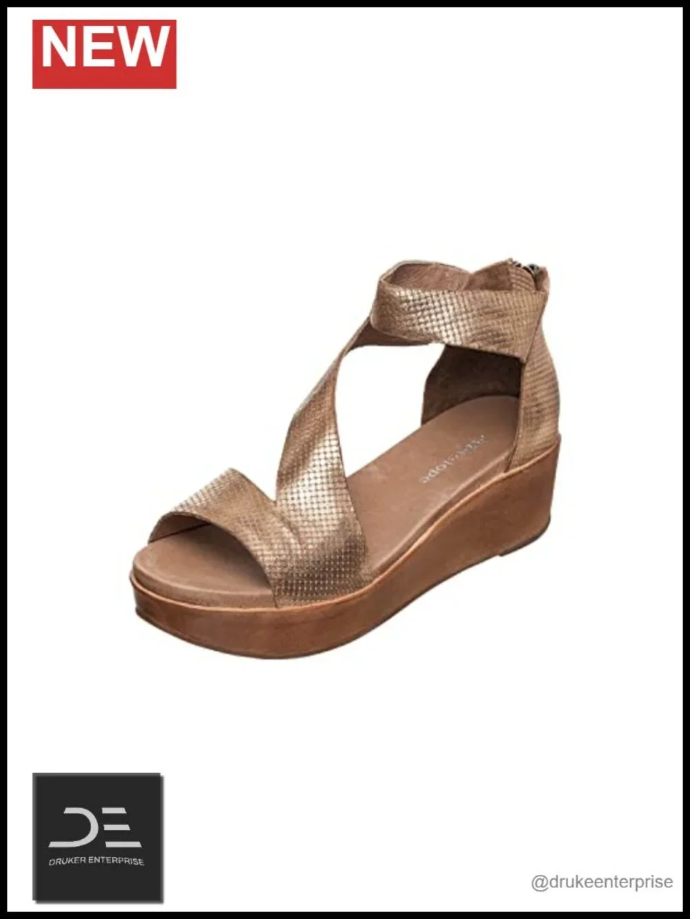 Antelope Heidi Mesh Wedge Platform Sandals Ankle Strap Zip Water Resistant